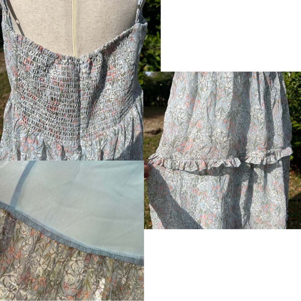 NWT ASTR the Label Midsummer Multi Floral Tiered Maxi Blue Dress Size XL Spring - Picture 7 of 9